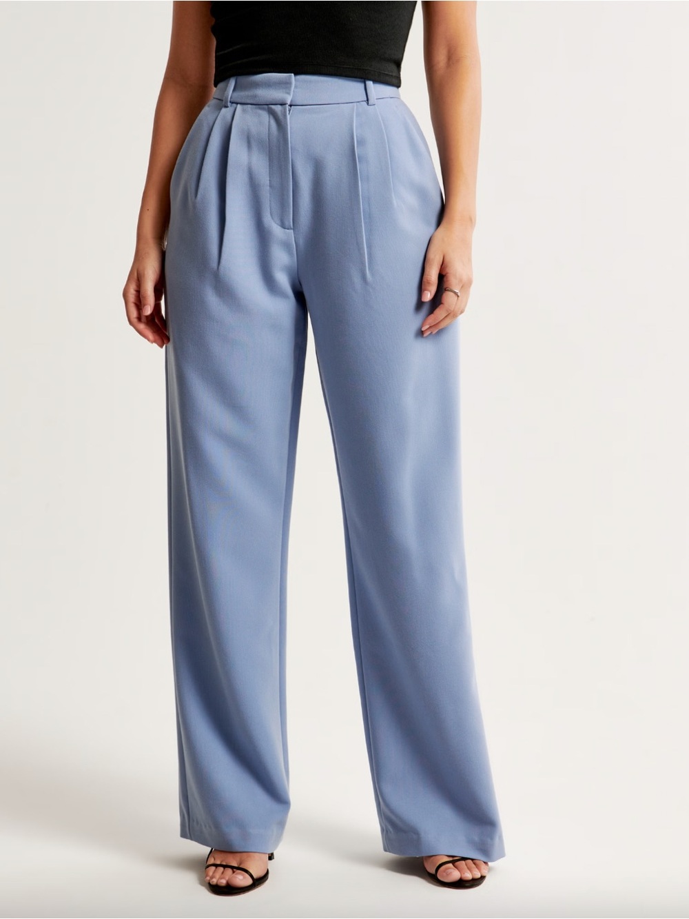 Abercrombie & Fitch Curve Love Pastel Blue Wide Leg Pants Size  27/4s